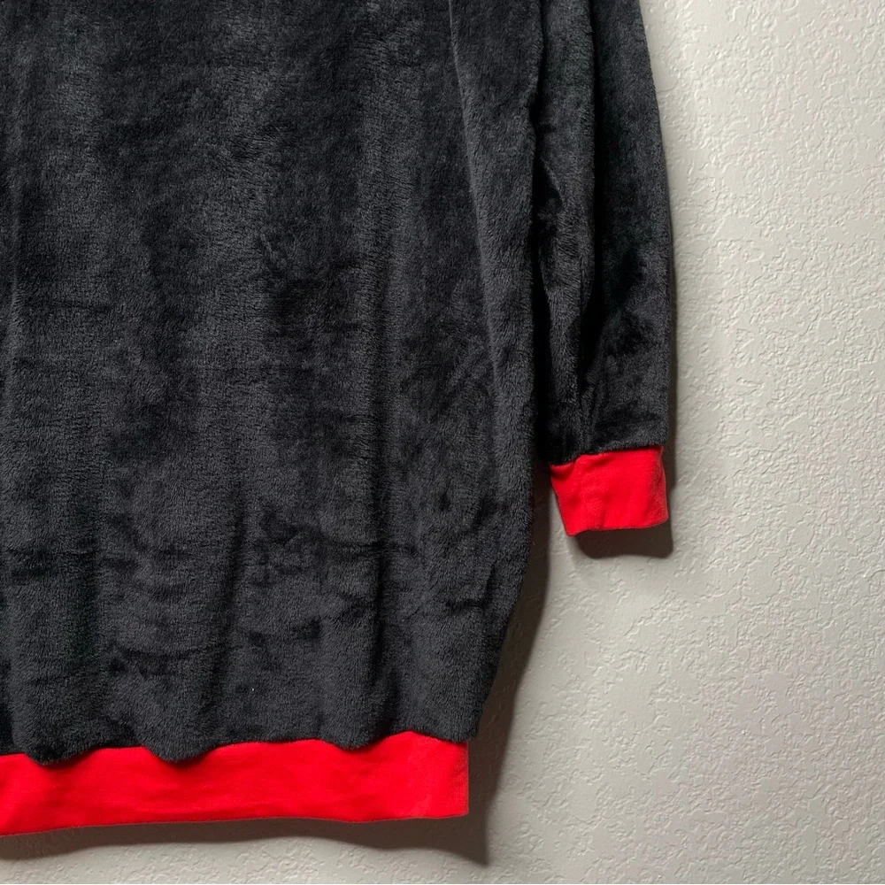 NWT Disney Women's Mickey Mouse Sleep Lounger Black and Red Fleece Hoodie - Picture 15 of 15